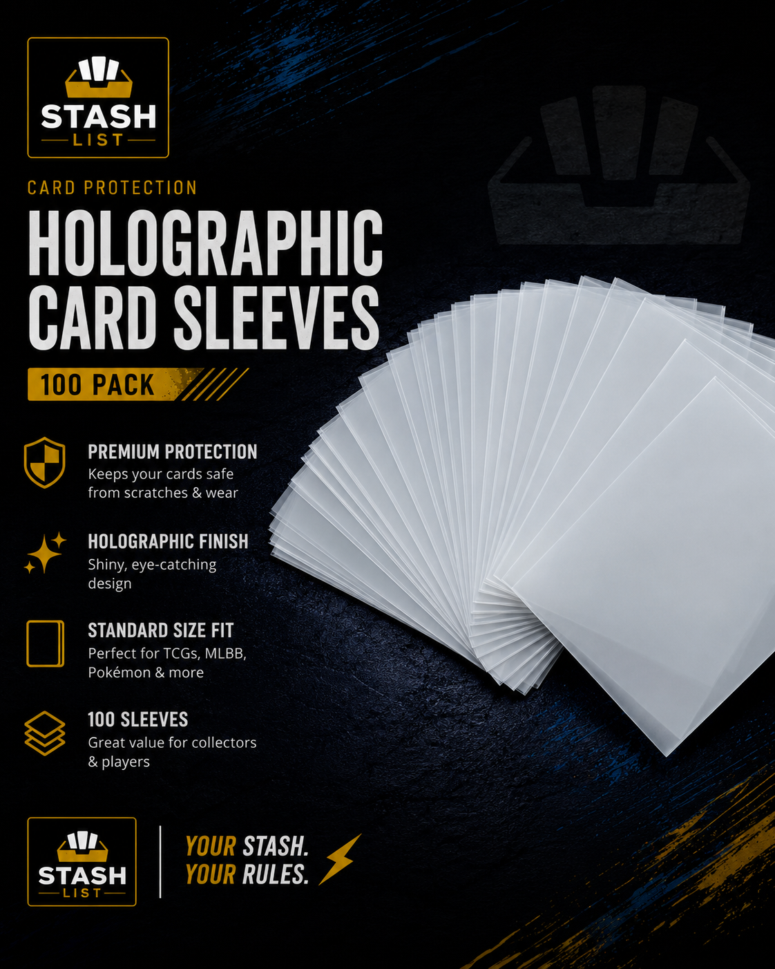 Holographic Card Sleeves – 100 Pack
